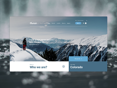 Tourist design full page ui ui ux web