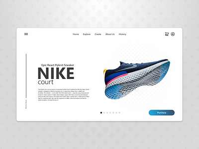 Nike Epic React Flykit Sneaker design full page redesign ui ui ux web website