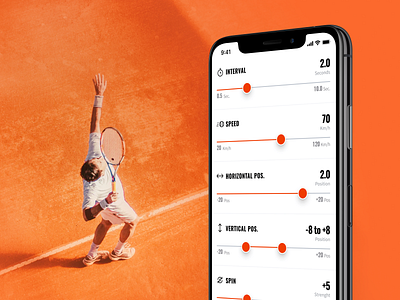 Diamante -iOS app controlling advanced tennis ball machine ios mobile sport app tennis ui ui design ux