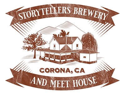 Storytellers Brewery and Meet House adobeillustrator brewery logo design house logo illustration logo logo design vintage