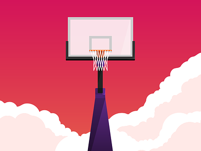 Design Challenge Poster basketball clouds flat hoop poster sports