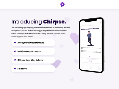 Introducing Chirpse! A new dating app entrepreneurship product design ui ux website