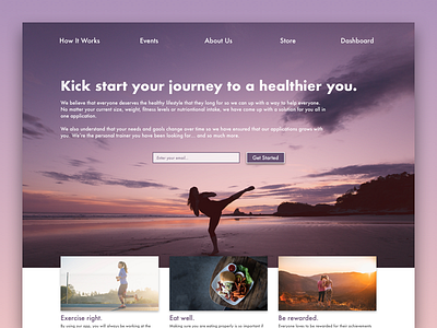 Dribbble Shot first health homepage ui ux website