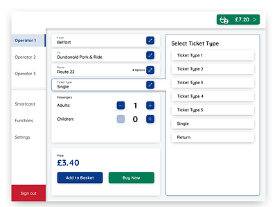 Point of Sale UI devices point of sale pos tickets transport ui ux