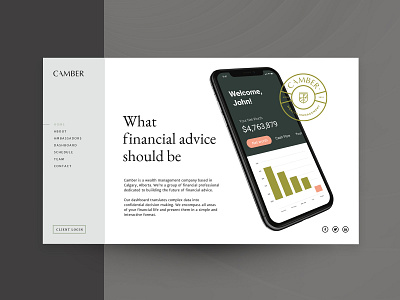 Web design for financial platform