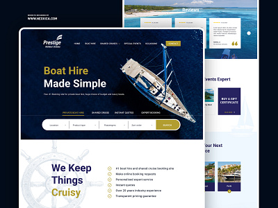 Boat Rental - Web Design boat boating booking clean website cruise cruises elegant landing page luxury modern website online booking private boat rental rentals tourism tourism website transport travel website web design yatch