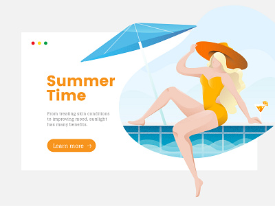 Summer Illustration beach character concept fashion girl holidays illustration illustrator landing page landingpage procreate saas summer summer camp summer party web design web illustration webdesign website woman illustration