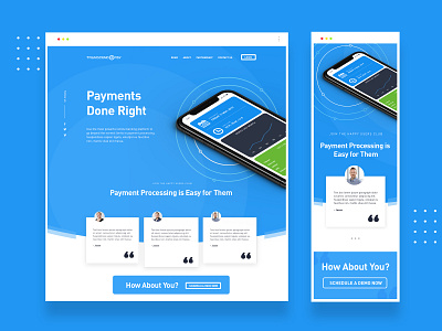 Payment app - landing page design