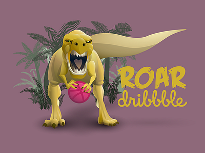 Roar dribbble first shot illustration tyrannosaurus vector