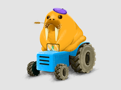 Big profit illustration ipad procreate spica tractor tusk walrus