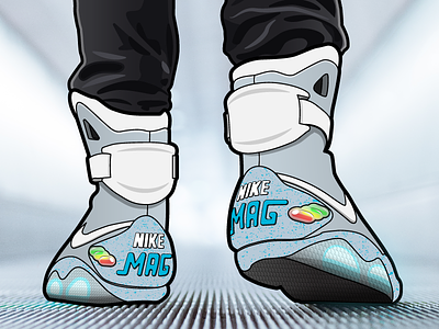 Nike Air Mag air mag back to the future illustration illustrator nike nike air mag sneakers