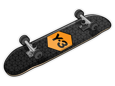 Adidas Y-3 Skateboard concept adidas board geometric graphic illustration illustrator skate skateboard skater streetstyle streetwear y3