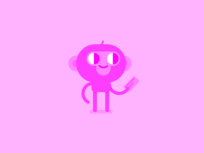 2 Dribbble Invitations character dribbble invitation invitations invite monkey pink