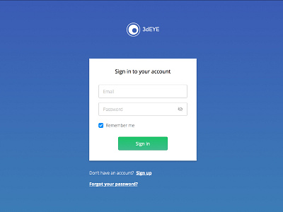 Sign In auth card form made with invision sign in web app