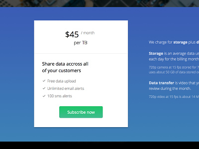 Pricing block card made with invision plan pricing web app