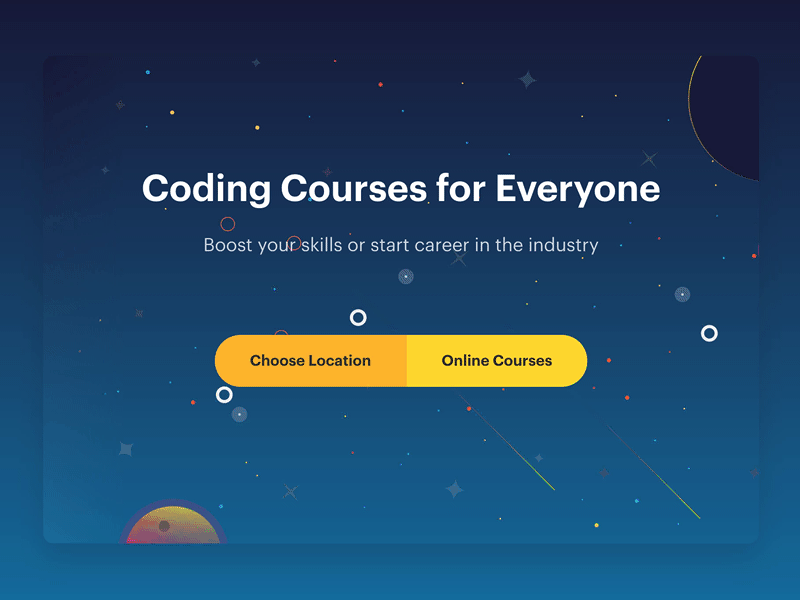 Space — Animated CSS Banner animated banner animation banner code code school coding coding school courses css css 3 css animation education online courses school ui web web animation website