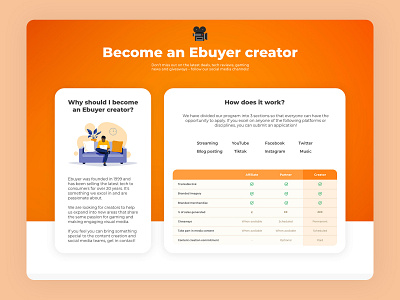 Become an Ebuyer creator brand clean design illustration landing minimal page splash ui ux vector web web design web development