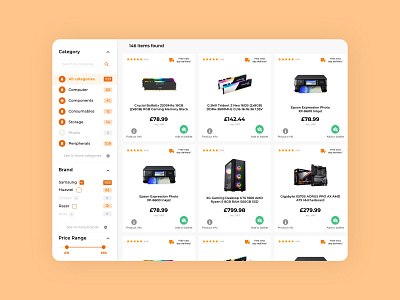 Ebuyer: Products view clean design easy filter minimal search simple ui ux web design web development web page