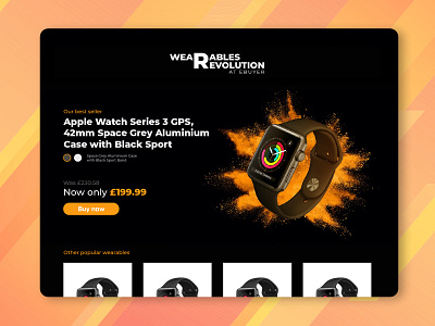 Ebuyer: Wearables Revolution concept black bomb clean css design html minimal paint powder smart watch smartwatch ui ux web design web development web page website