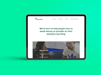 TopCashback - About us about page about us brand clean company info company information design minimal page ui ux web design web development