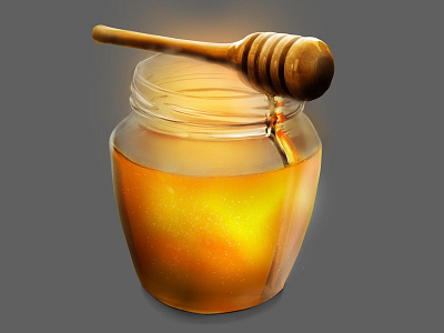 jar of honey honey illustration painting photoshop retouching