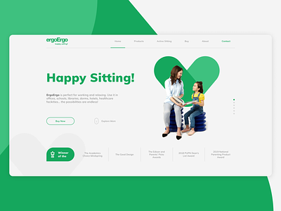 ErgoErgo | Happy Sitting! clean clear concept design goods green happy shop sitting stool ui ux webdesign website