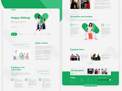 ErgoErgo | Happy Sitting! clean clear concept design goods green happy shop sitting stool ui ux webdesign website