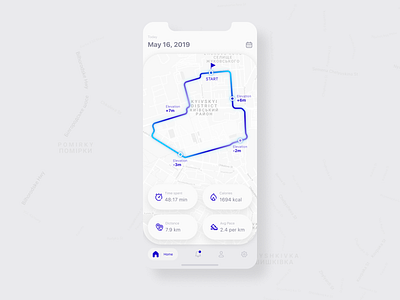 Map Daily UI Challenge app card challenge concept daily ui design map route running running app ui ui challenge ux