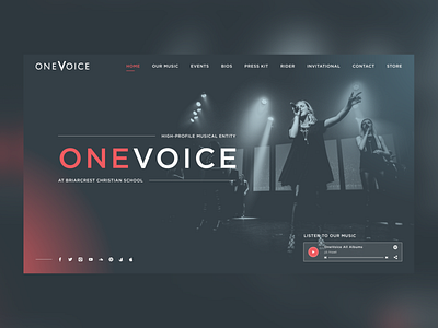 OneVoice | A Capella high-profile musical entity a capella design merch music shop tour ui ux vocal webdesign website