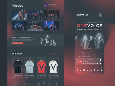 OneVoice | A Capella high-profile musical entity a capella design merch music shop tour ui ux vocal webdesign website