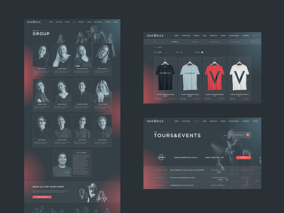 OneVoice | A Capella high-profile musical entity a capella design merch music shop tour ui ux vocal webdesign website