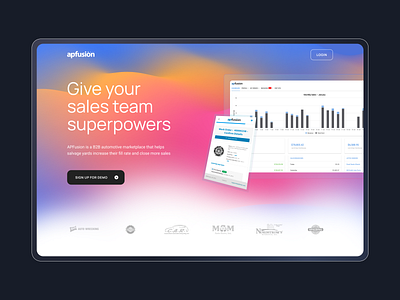 APFusion design gradient interface landing landingpage marketplace promo saas ui ux web webdesign website