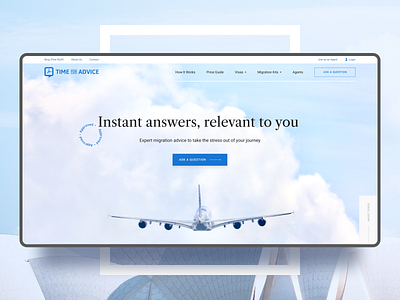 Time For Advice clean corporate design homepage migration travel ui user experience user interface ux visa webdesign website
