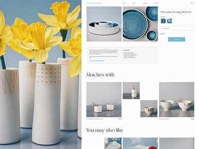 By the line pottery | Contemporary handmade porcelain shop ceramic concept craft design ecommerce handmade minimal minimalistic porcelain pottery product product page shop ui ux webdesign website
