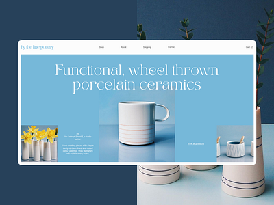 By the line pottery | Contemporary handmade porcelain shop / 02 ceramic concept craft design ecommerce handmade homepage minimal minimalistic porcelain pottery product product page shop ui ux webdesign website