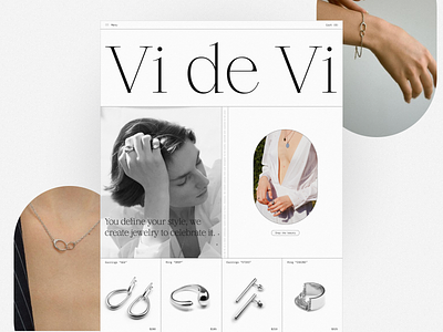 Vi de Vi - Homepage aesthetic beauty concept design gold homepage jewellery product silver ui user experience user interface ux webdesign website