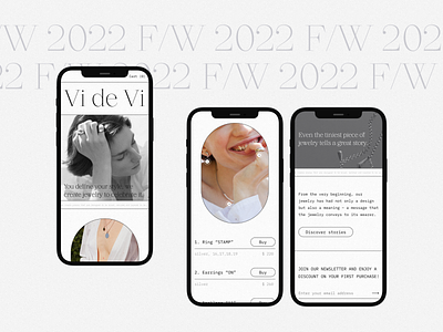 Vi de Vi - mobile screens a adaptive aesthetic app beauty concept design gold homepage jewellery mobile product silver ui user experience user interface ux webdesign website