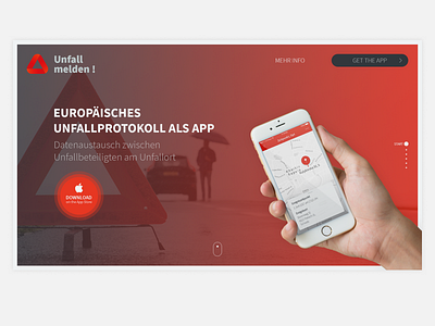 UNFALL MELDEN! landing page app design landing page ui ux website