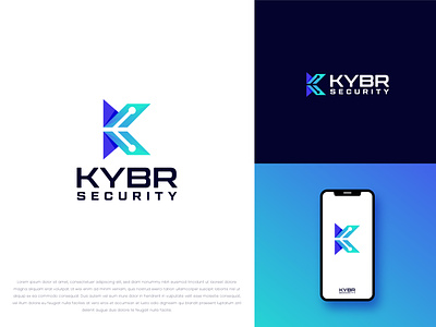 KYBR Security - Cybersecurity Logo alphabet k cyber securtiy k logo logo logo design logo maker minimal logo minimalist modern logo security logo