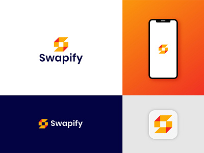 Swapify - Modern Logo brand branding brandmark clean color design gradient identity letter logo logo design logo designer logo mark logodesign logos logotype mark minimalist logo monogram symbol