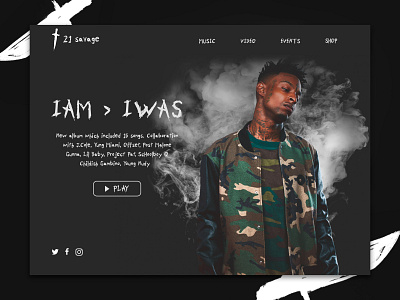 21 Savage 21 savage debut design icon minimal music ui ux web