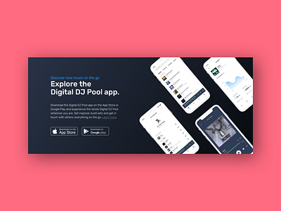 Digital DJ Pool - App Store banner app app store banner boana card clean dj landing page mobile app music product design ux ui