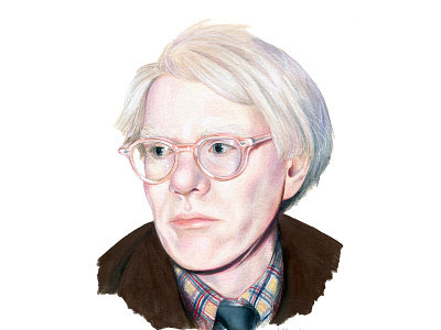Andy Warhol illustration mixed media painting portrait realism traditional art watercolor