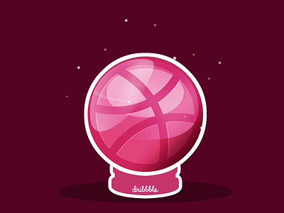 Dribbble Sticker Magic dribbble magicball mule pink sticker vector