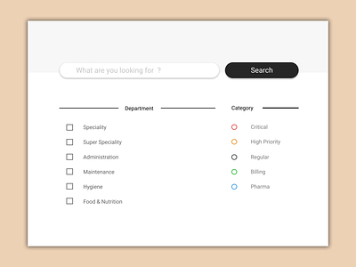 Search Bar with filters - Usable UI admin filter high contrast search search bar usable ux