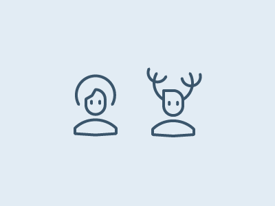 Two users afro deer fun grindcore ios 7 outline pictogram user