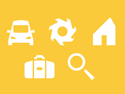 Various pictos briefcase car home icon pictogram search settings