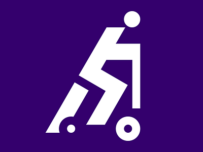 Scooter man pictogram brutalism icon logotype pictogram scooter