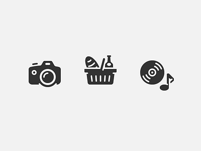 Store icons camera food icon music pictogram