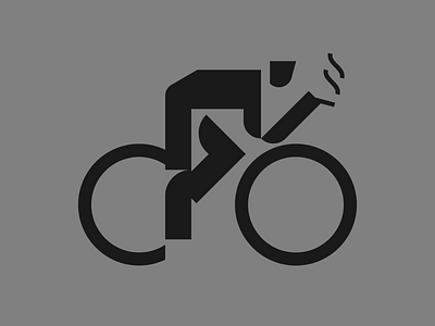 Smoking bike cycle cyclist icon olympic pictogram smoking